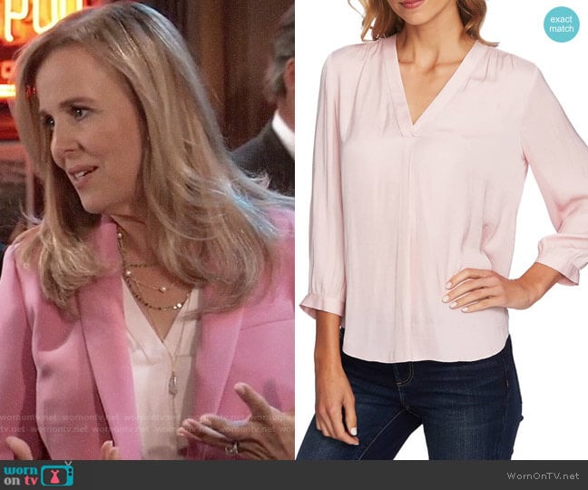 Vince Camuto Rumpled Fabric Blouse worn by Laura Collins (Genie Francis) on General Hospital