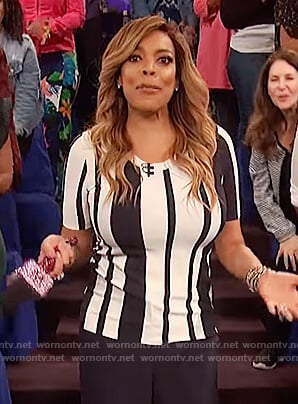 Wendy’s contrast striped top on The Wendy Williams Show