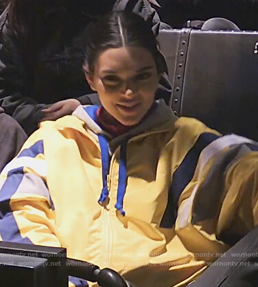 Kendall’s yellow oversized track jacket on Keeping Up with the Kardashians