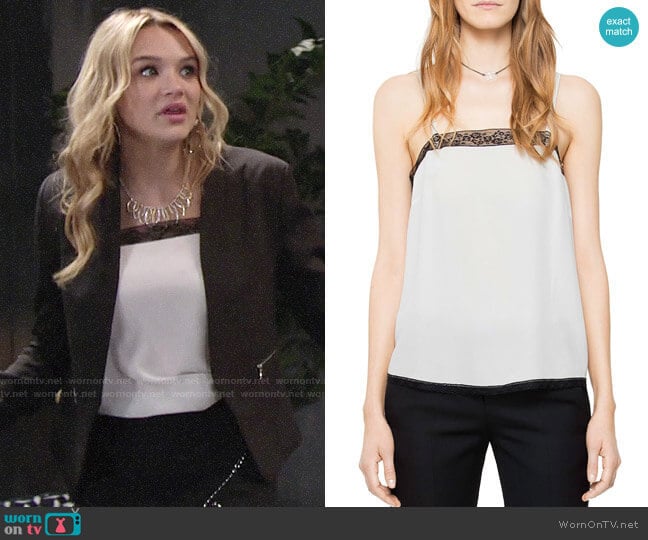 Zadig & Voltaire Carmen Silk Camisole Top worn by Summer Newman (Hunter King) on The Young and the Restless