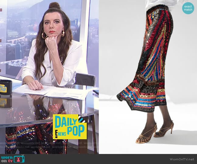 Sequin Skirt by Zara worn by Melanie Bromley on E! News