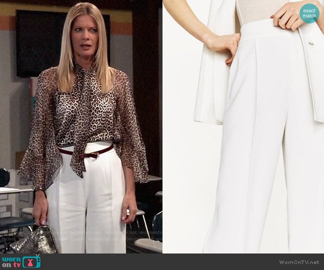 Zara Flowing Palazzo Pants worn by Nina Reeves (Michelle Stafford) on General Hospital