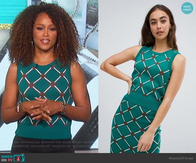 Tank in Argyle Pattern by ASOS worn by Eve on The Talk