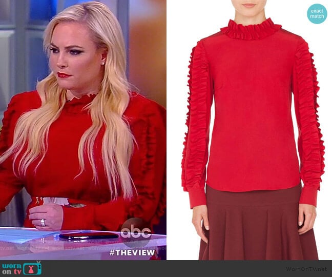 Ruched Silk Blouse by Akris Punto worn by Meghan McCain on The View