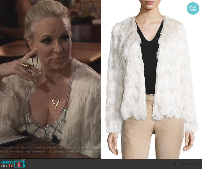 Florin Scalloped Tiered-Fringe Jacket by Alexis worn by Margaret Josephs on The Real Housewives of New Jersey