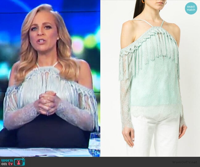 She Said Top by Alice McCall worn by Carrie Bickmore on The Project