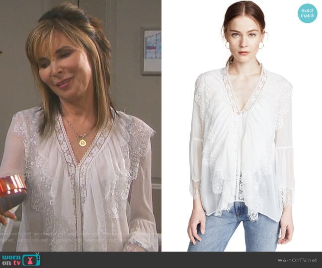 Jaden Blouse by Alice + Olivia  worn by Kate Roberts (Lauren Koslow) on Days of our Lives