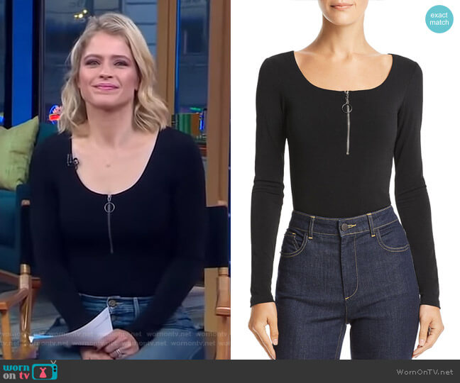 Eila Bodysuit by Alice + Olivia worn by Sara Haines on Good Morning America