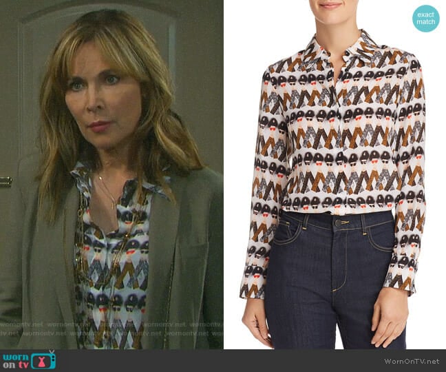 Willa Blouse by Alice & Olivia worn by Kate Roberts (Lauren Koslow) on Days of our Lives