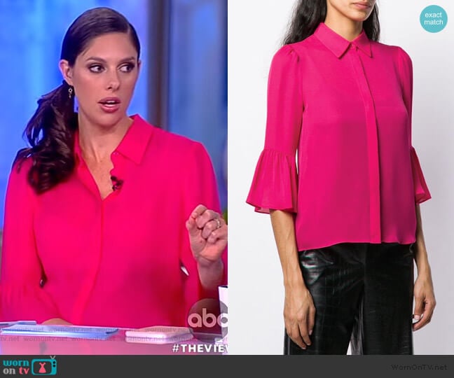 Monrow Ruffle Top by Alice + Olivia worn by Abby Huntsman on The View