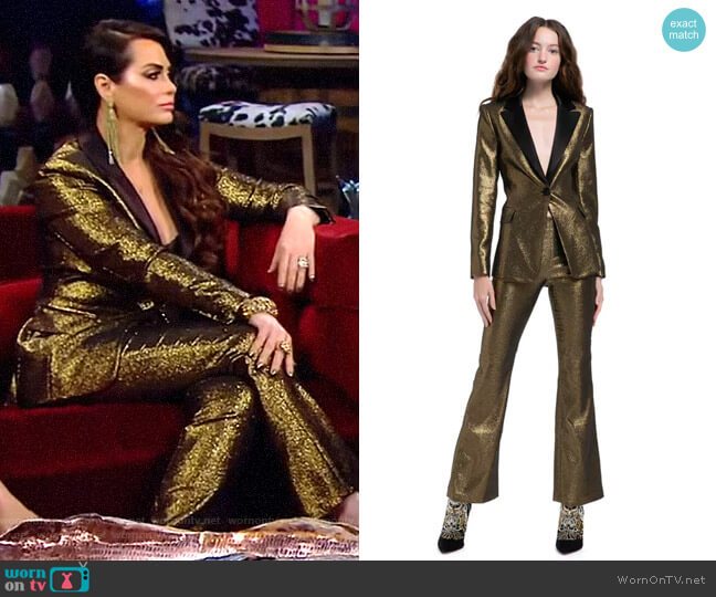 Robert Blazer and Kylyn Pants by Alice + Olivia worn by D’Andra Simmons on The Real Housewives of Dallas