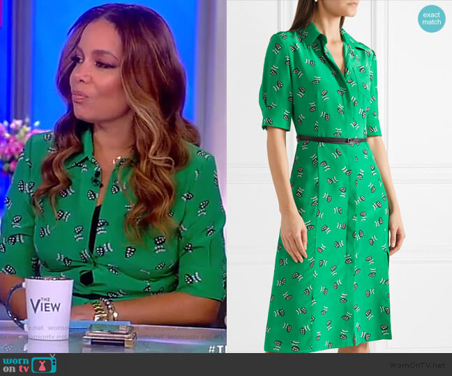 Wednesday belted printed shirt dress by Altuzarra worn by Sunny Hostin  on The View