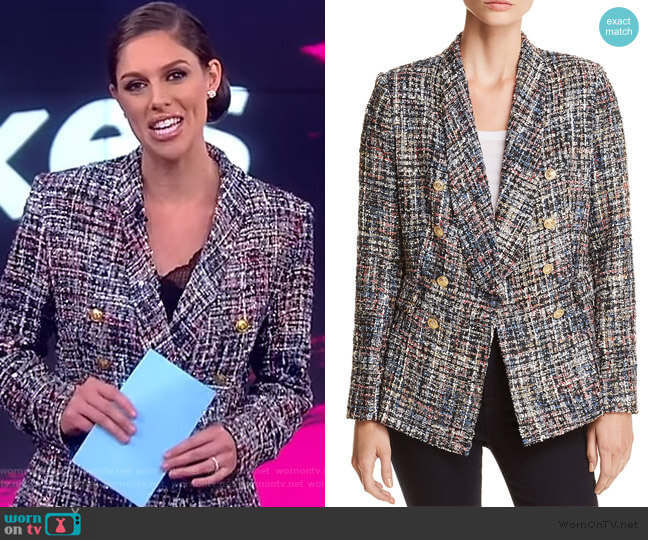 Tweed Double-Breasted Blazer by Aqua worn by Abby Huntsman on The View