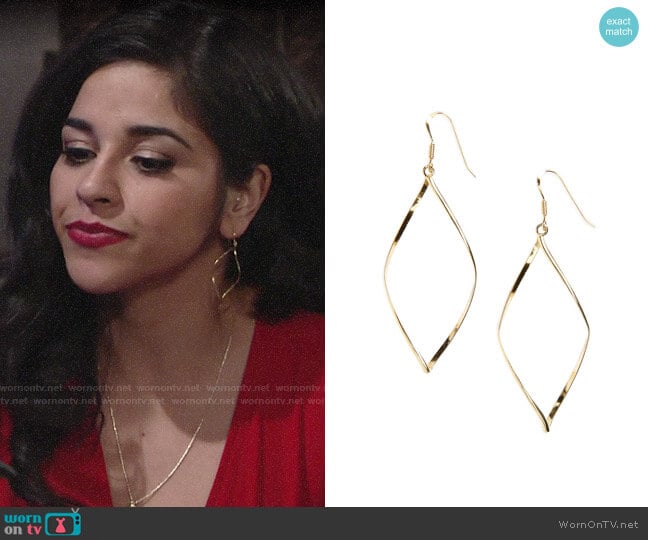 Argento Vivo Marquise Earrings worn by Mia Rosales (Noemi Gonzalez) on The Young and the Restless