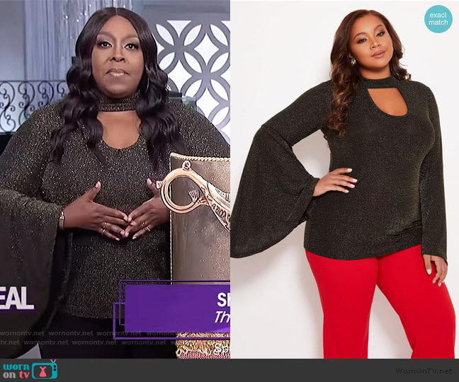 WornOnTV: Loni’s black metallic bell sleeve top on The Real | Loni Love ...