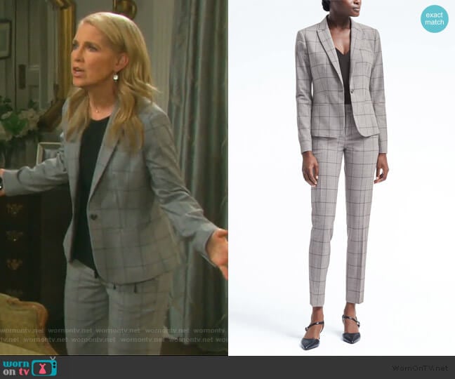 Windowpane Blazer and pants by Banana Republic worn by Jennifer Horton (Melissa Reeves) on Days of our Lives