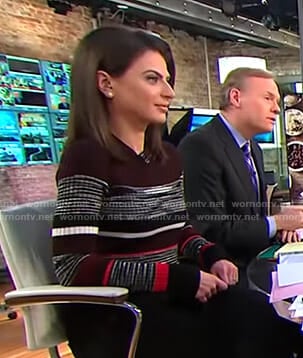 Bianna’s striped ribbed sweater on CBS This Morning