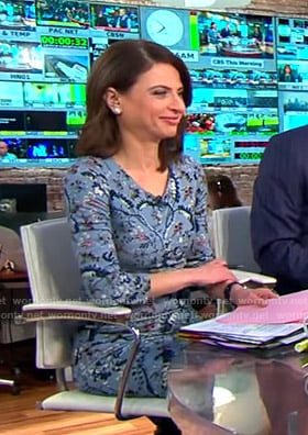 Bianna's blue floral dress on CBS This Morning