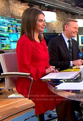 Bianna's red bow front dress on CBS This Morning