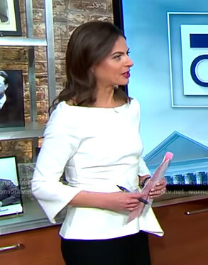 Bianna's white peplum top on CBS This Morning