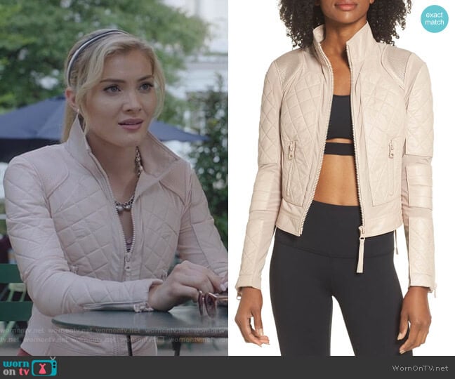 Leather & Mesh Moto Jacket by Blanc Noir worn by The Frost Sisters (Skyler Samuels) on The Gifted