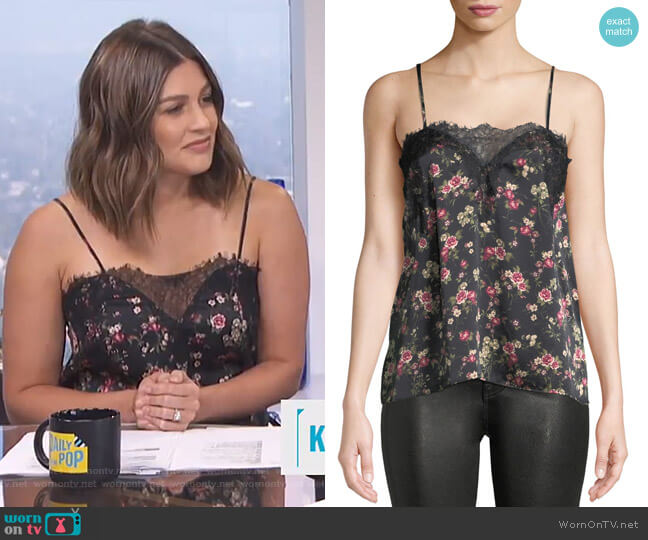 The Sweetheart Floral Charmeuse Cami with Lace by Cami NYC worn by Carissa Loethen Culiner  on E! News