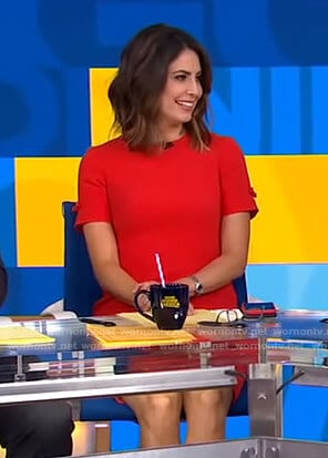 Cecilia’s red bow sleeve dress on Good Morning America