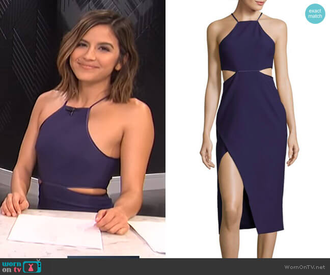 Solid Halter Cutout Dress by Cinq a Sept worn by Erin Lim  on E! News