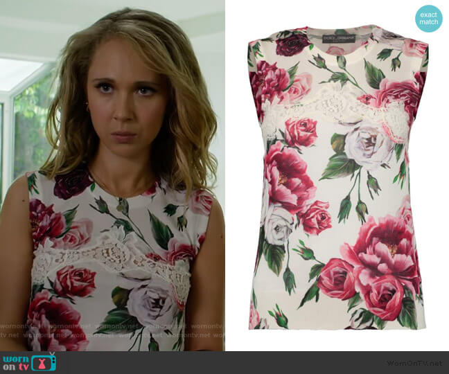 Rose Lace Top by Dolce & Gabbana worn by Veronica Newell (Juno Temple) on Dirty John