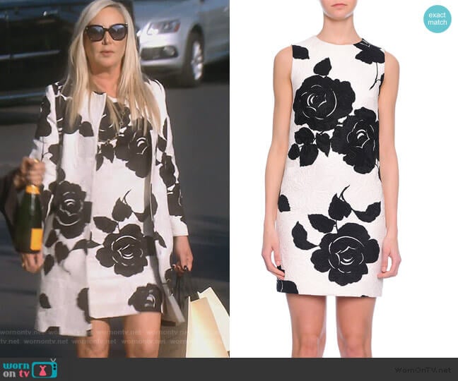 Floral-Print Shift Dress by Dolce & Gabbana worn by Shannon Beador on The Real Housewives of Orange County