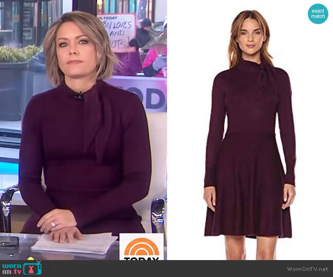 Tie Neck Sweater Dress by Eliza J worn by Dylan Dreyer on Today