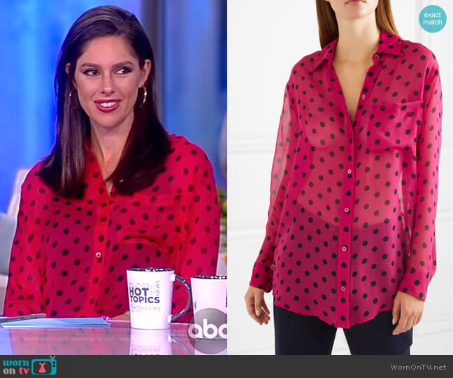 WornOnTV: Abby’s pink polka dot blouse on The View | Abby Huntsman ...