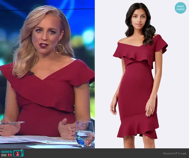 Amber Frill Dress Forever New worn by Carrie Bickmore on The Project