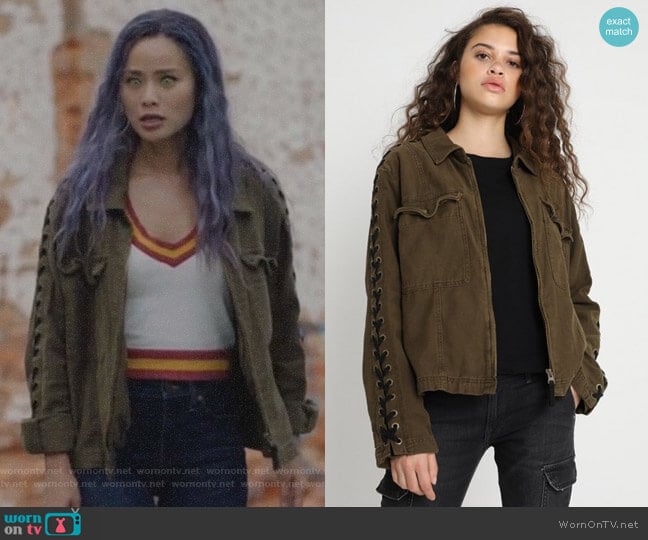 Faye Military Jacket by Free People worn by Clarice Fong (Jamie Chung) on The Gifted