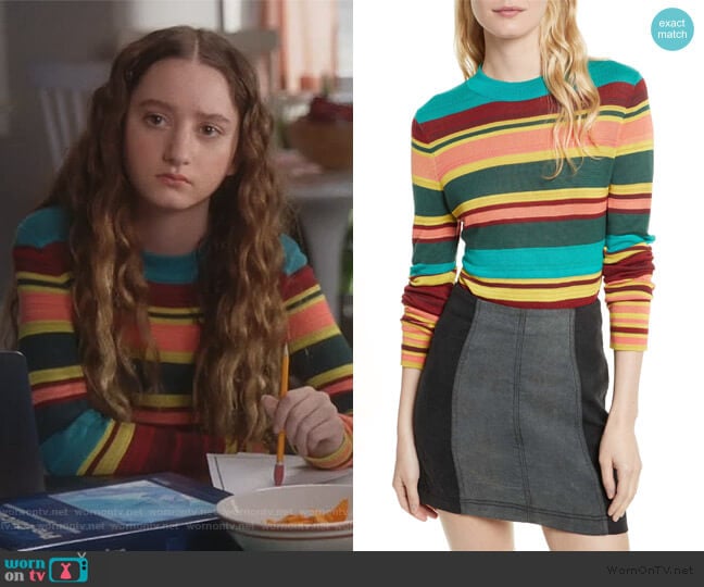 Show Off Your Stripes Sweater by Free People worn by Mae (Olivia Keville) on Splitting Up Together