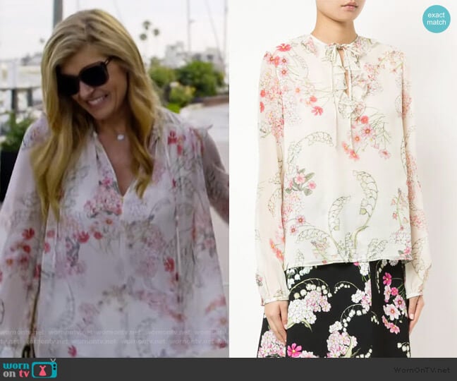 Floral Print Blouse by Giambattista Valli worn by Debra Newell (Connie Britton) on Dirty John