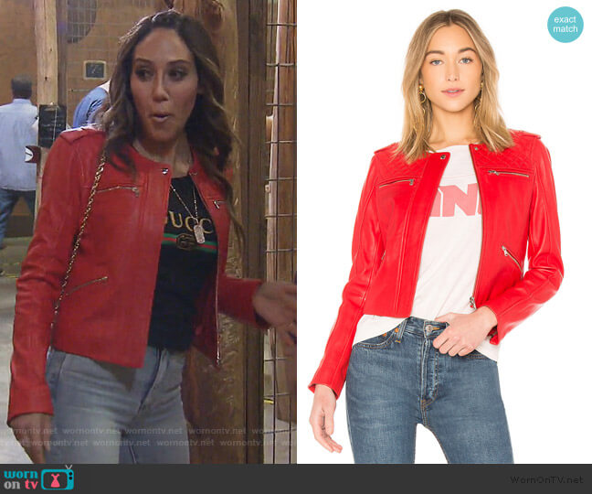 Mechelle Moto Jacket by Generation Love worn by Melissa Gorga  on The Real Housewives of New Jersey