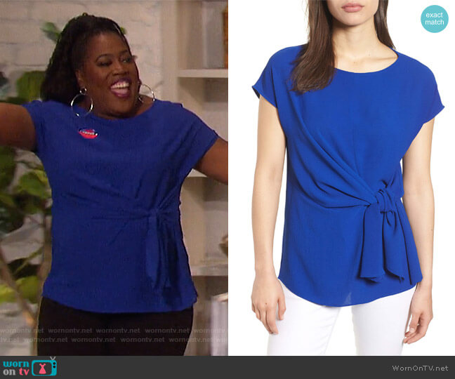 Tie Front Blouse by Gibson worn by Sheryl Underwood  on The Talk