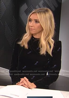 Giuliana’s black velvet mini dress on E! News