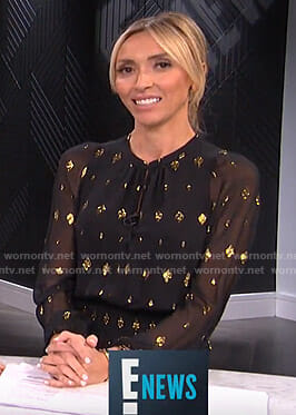 Giuliana’s metallic diamond print dress on E! News