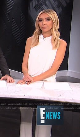 Giuliana’s white draped jumpsuit on E! News