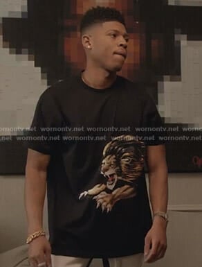 Hakeem’s black lion print tee on Empire