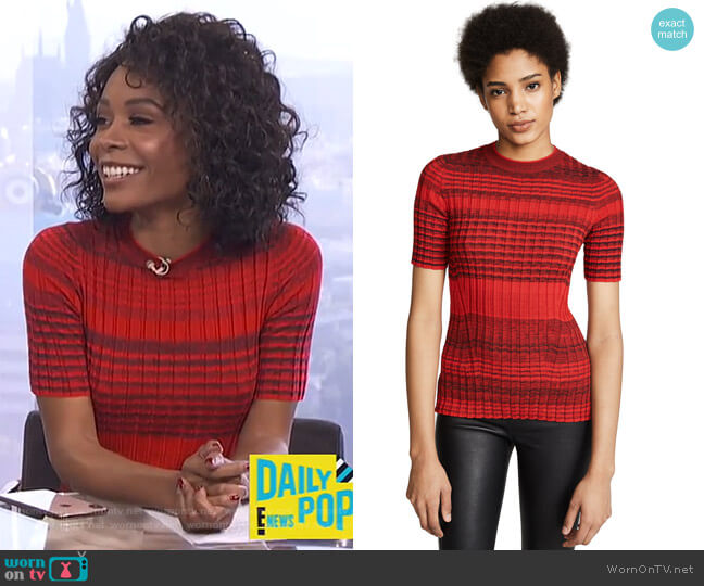 Stripe Crew Neck Sweater by Helmut Lang worn by Zuri Hall  on E! News