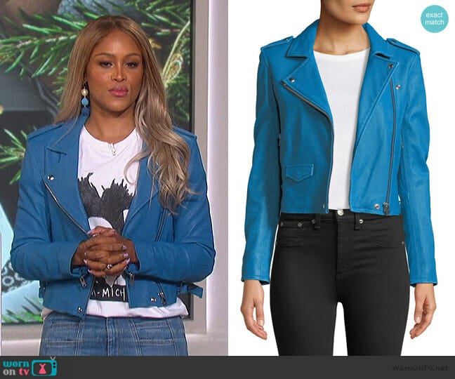 Ashville Cropped Leather Jacket by IRO worn by Eve on The Talk