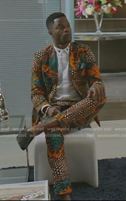 Jeff's african print suit on Dynasty