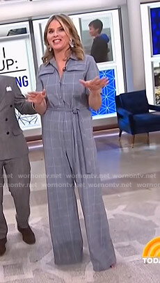 Jenna’s grey windowpane jumpsuit on Today