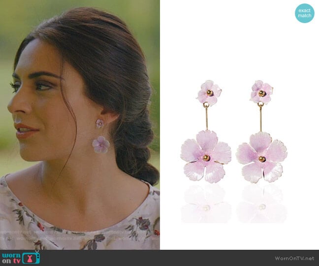 Julia Earrings by Jennifer Behr worn by Cristal Jennings (Daniella Alonso) on Dynasty