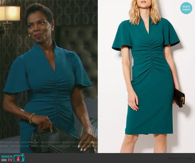 V-Neck Pencil Dress by Karen Millen worn by Valerie Grant (Vanessa Williams) on Days of our Lives