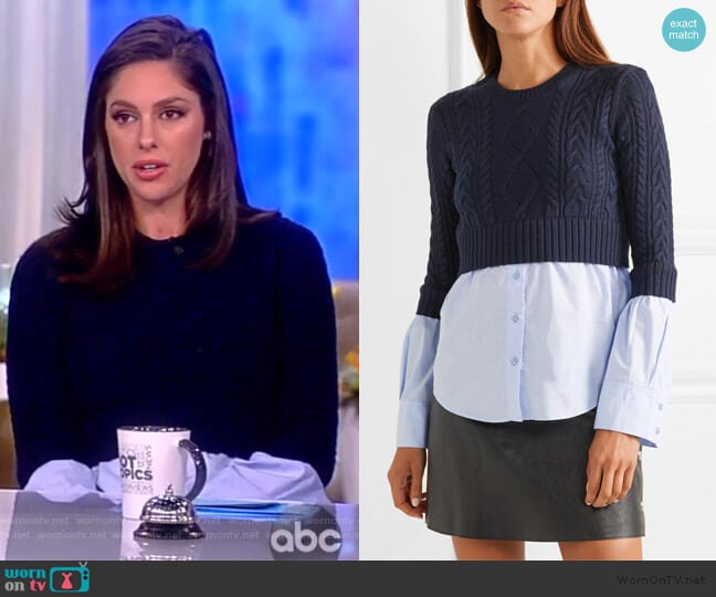 Layered Cable-Knit Sweater by Kenzo worn by Abby Huntsman on The View