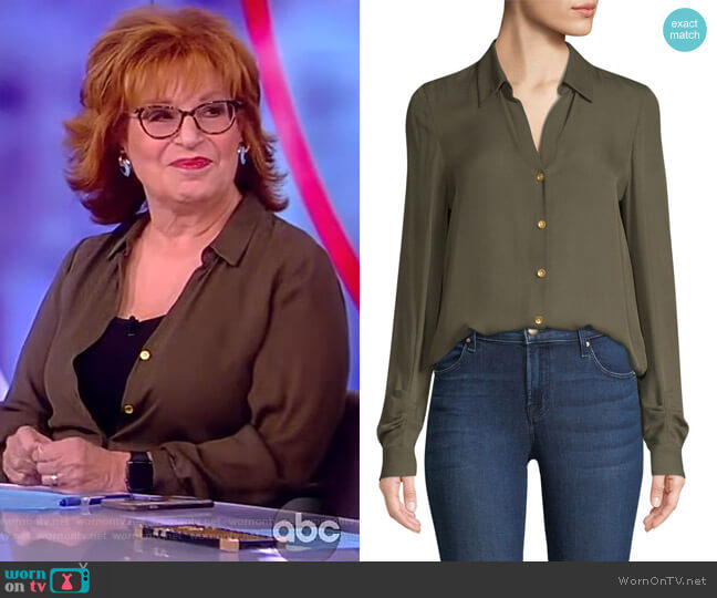 Fiona Silk Shirred Sleeve Blouse by L'Agence worn by Joy Behar on The View